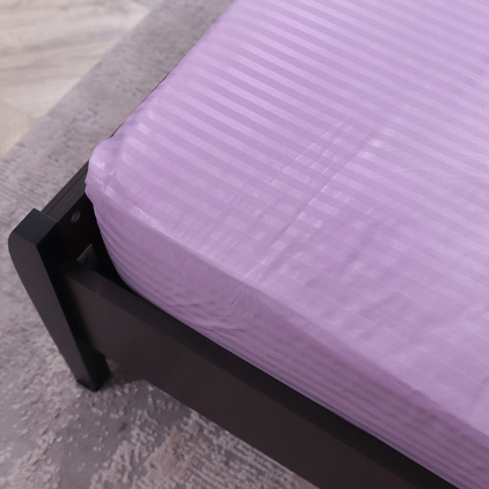 Простирадло на резинці (140*200*25) фіолетова смужка №60019