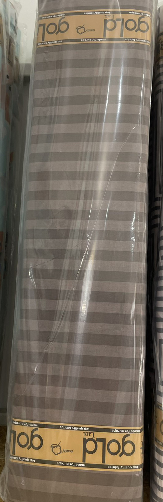 Тканина для постільної білизни Бязь "Gold" Lux смугаста GLS226-2brown (50м) - смужка 2 см