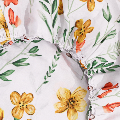 Простирадло на резинці (160*200*25) біле з квітковим принтом №669114