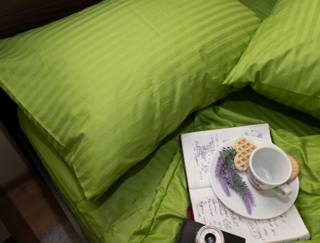 Двоспальний набір постільної білизни 180*220 зі Страйп Сатину №50999 Черешенка™