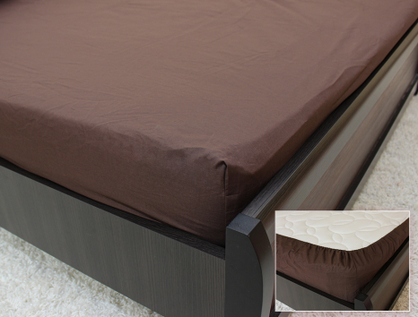 Комплект простирадла на резинці з наволочками (160*200*25) шоколад