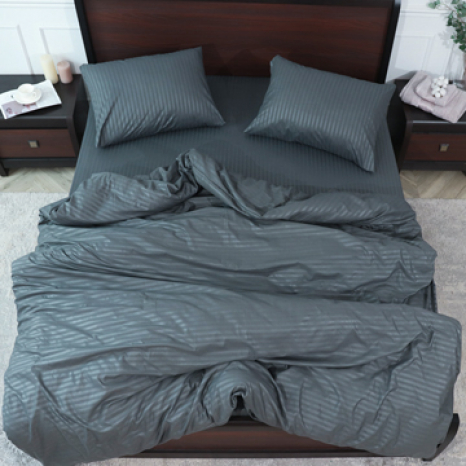 Сімейний набір постільної білизни 240*220 із мікрофібри в смужку №206005 Черешенка™