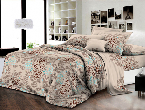 Євро-максі набір постільної білизни 200*220 із Бязі "Gold" №15874 Черешенка™