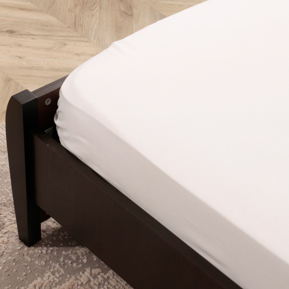 Простынь на резинке (90*200*25) однотонная белая №12346