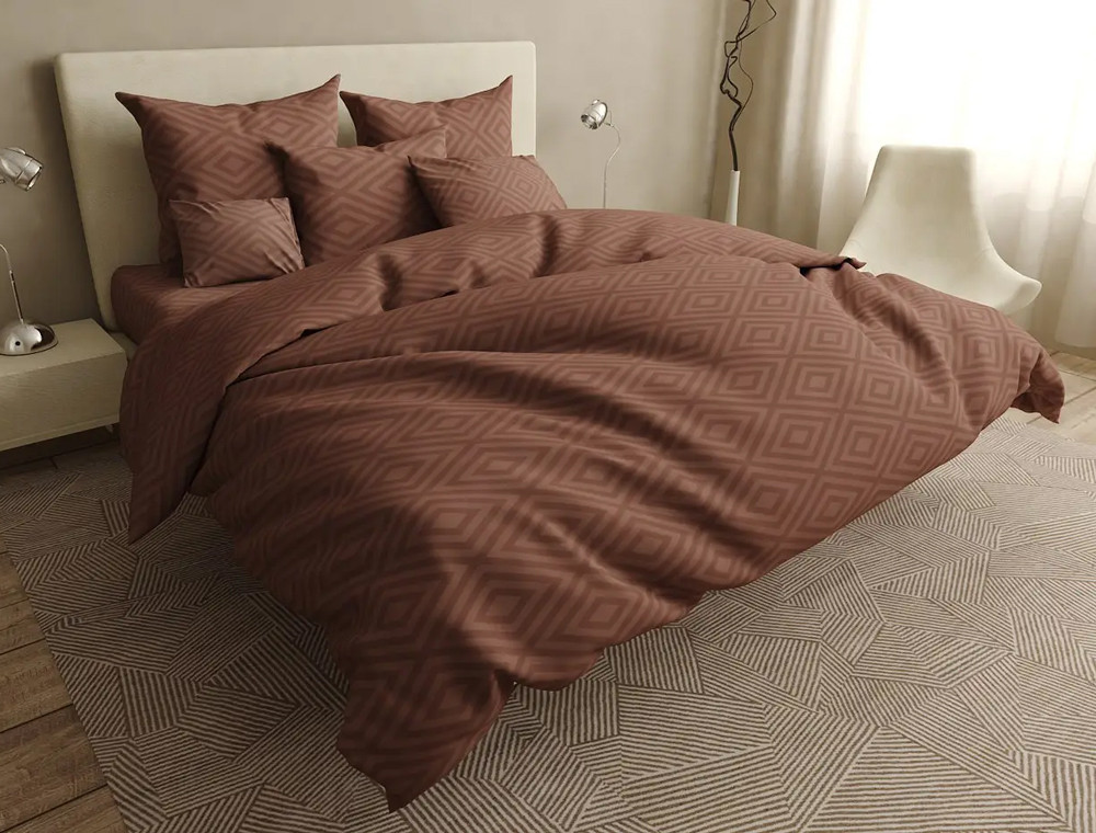 Полуторный набор однотонного постельного белья 150*220 из Бязи "Gold" №15141 Черешенка™