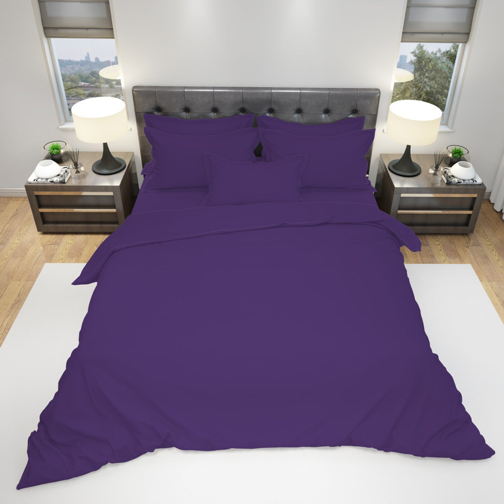 Тканина для постільної білизни Бязь "Gold" Lux однотонна GLpurpleG (50м)