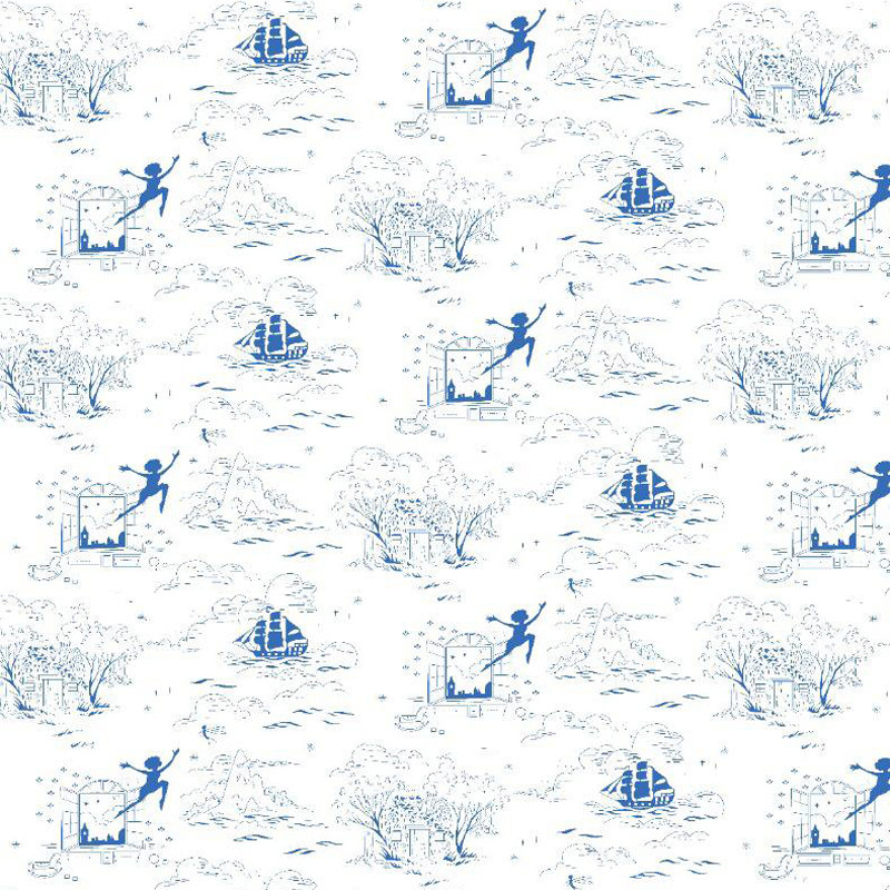 Ткань для постельного белья Фланель (байка) детcкая FLB1062blue