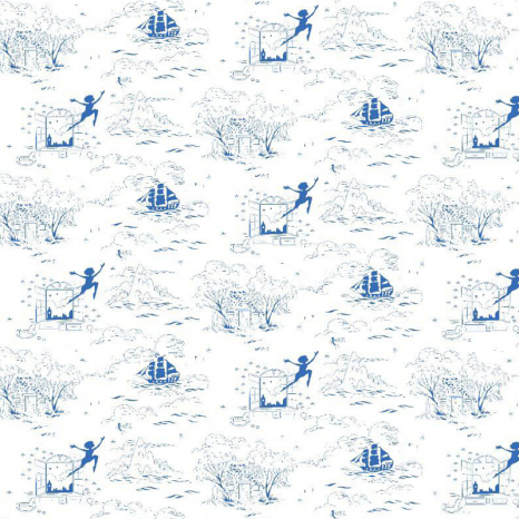 Ткань для постельного белья Фланель (байка) детcкая FLB1062blue