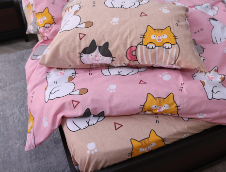 Полуторний набір постільної білизни 150*220 із Бязі "Gold" №168912AB Черешенка™