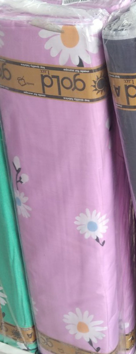 Ткань для постельного белья Бязь "Gold" Lux "Новшество ромашек (сиреневый)" GL3867