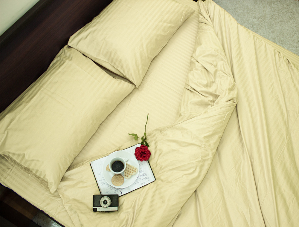 Двоспальний набір постільної білизни 180*220 зі Страйп Сатину №5405077 KRISPOL™