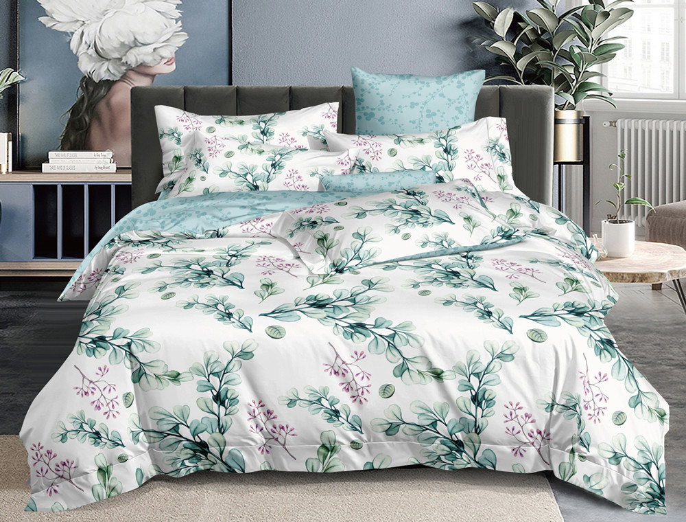 Євро-максі набір постільної білизни 200*220 із Бязі "Gold" з простирадлом на резинці №1413119AB Черешенка™