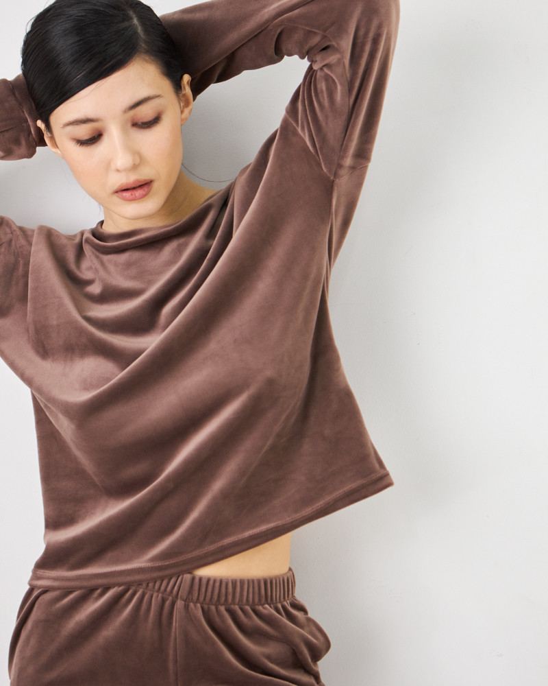 Жіночий велюровий костюм (Розмір L) шоколад №20222151