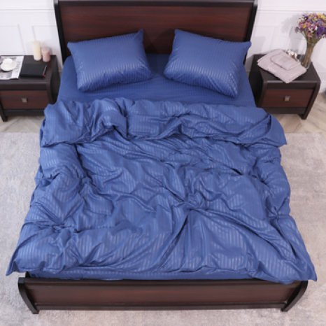 Євро набір постільної білизни 200*220 із мікрофібри в смужку №2060010 Черешенка™