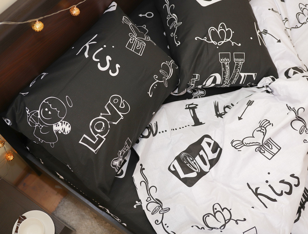 Полуторний набір постільної білизни 150*220 із Бязі "Gold" №151431AB Черешенка™