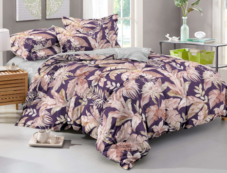 Двоспальний набір постільної білизни 180*220 із Сатину №129AB Черешенка™