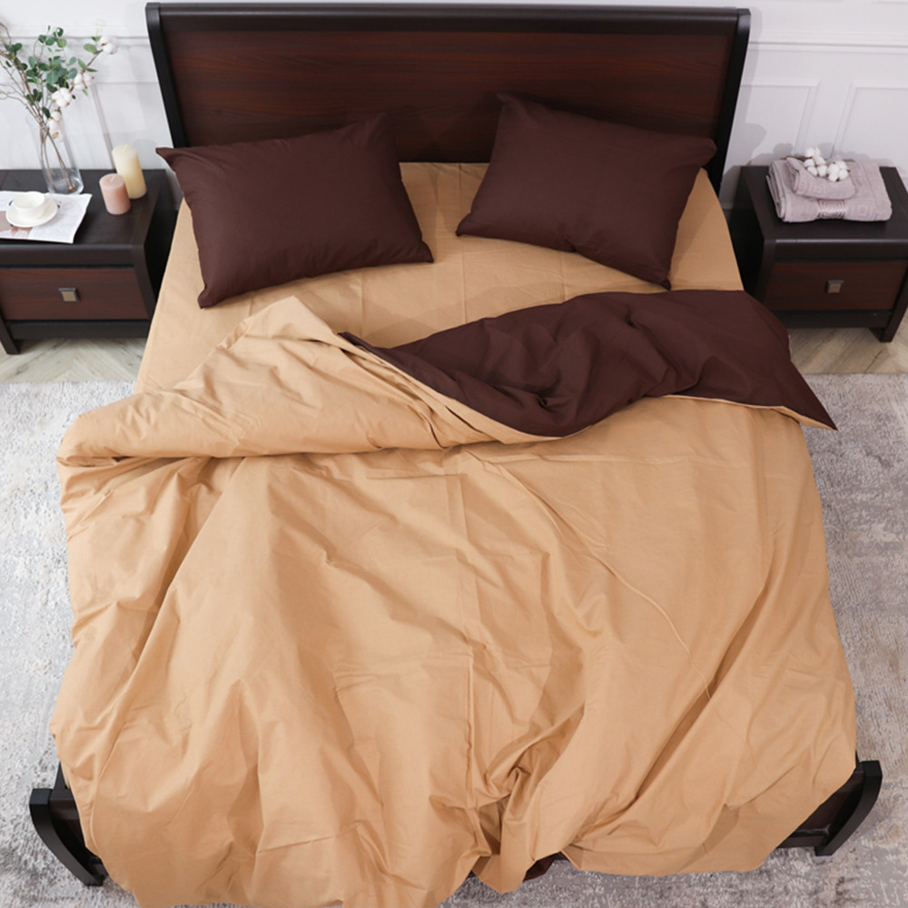 Євро-максі набір однотонної постільної білизни 200*220 із Бязі "Gold" №155513AB Черешенка™