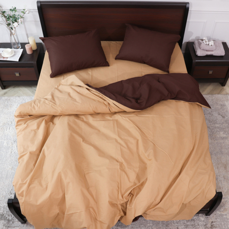 Євро-максі набір однотонної постільної білизни 200*220 із Бязі "Gold" №155513AB Черешенка™