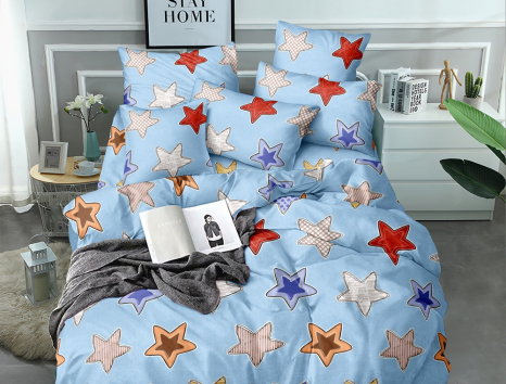 Ткань для постельного белья Бязь "Gold" Lux GL3737blue