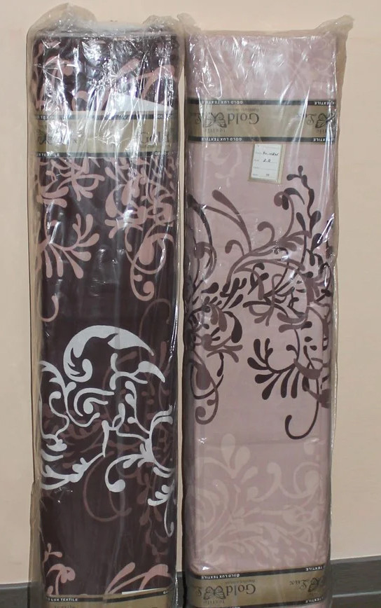 Тканина для постільної білизни Бязь "Gold" Lux "Вензель (коричневий)" GL1176 (A+B) - (50м+50м)