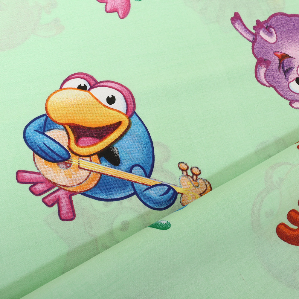 Ткань для постельного белья Бязь "Gold" Lux детская GLB7013green