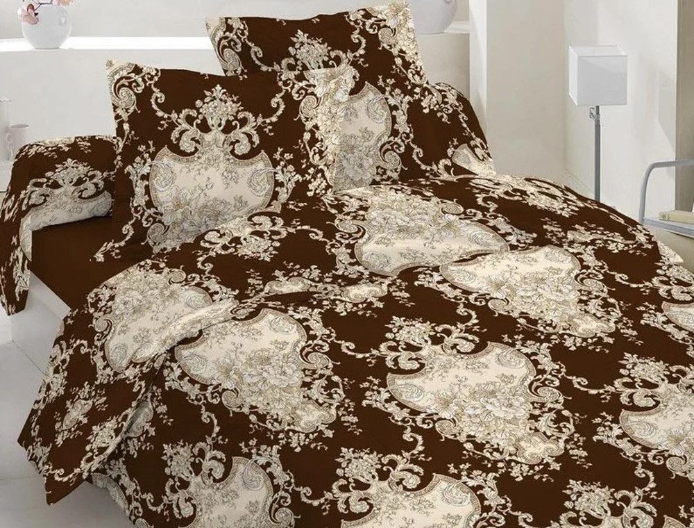 Ткань для постельного белья Бязь "Gold" Lux GL6887-brown