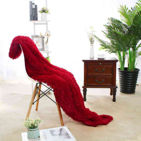 Євро-максі покривало-плед "травка" (240*220) - червоне