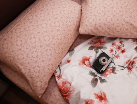 Двоспальний набір постільної білизни 180*220 із Сатину №028AB Черешенка™