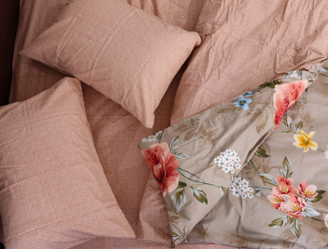 Двоспальний набір постільної білизни 180*220 із Сатину №44273AB Черешенка™