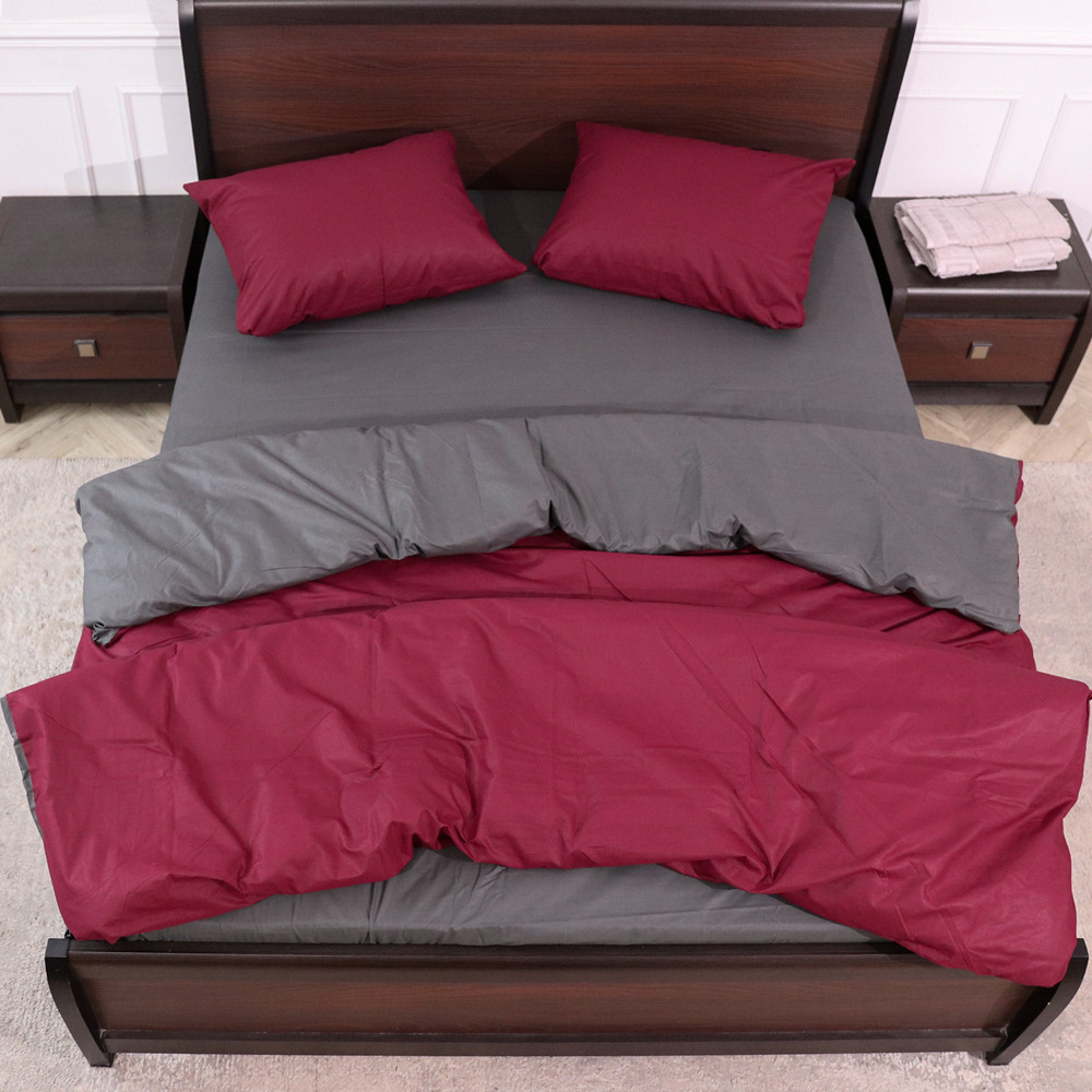 Полуторный набор однотонного постельного белья 150*220 из Бязи "Gold" №151564AB Черешенка™