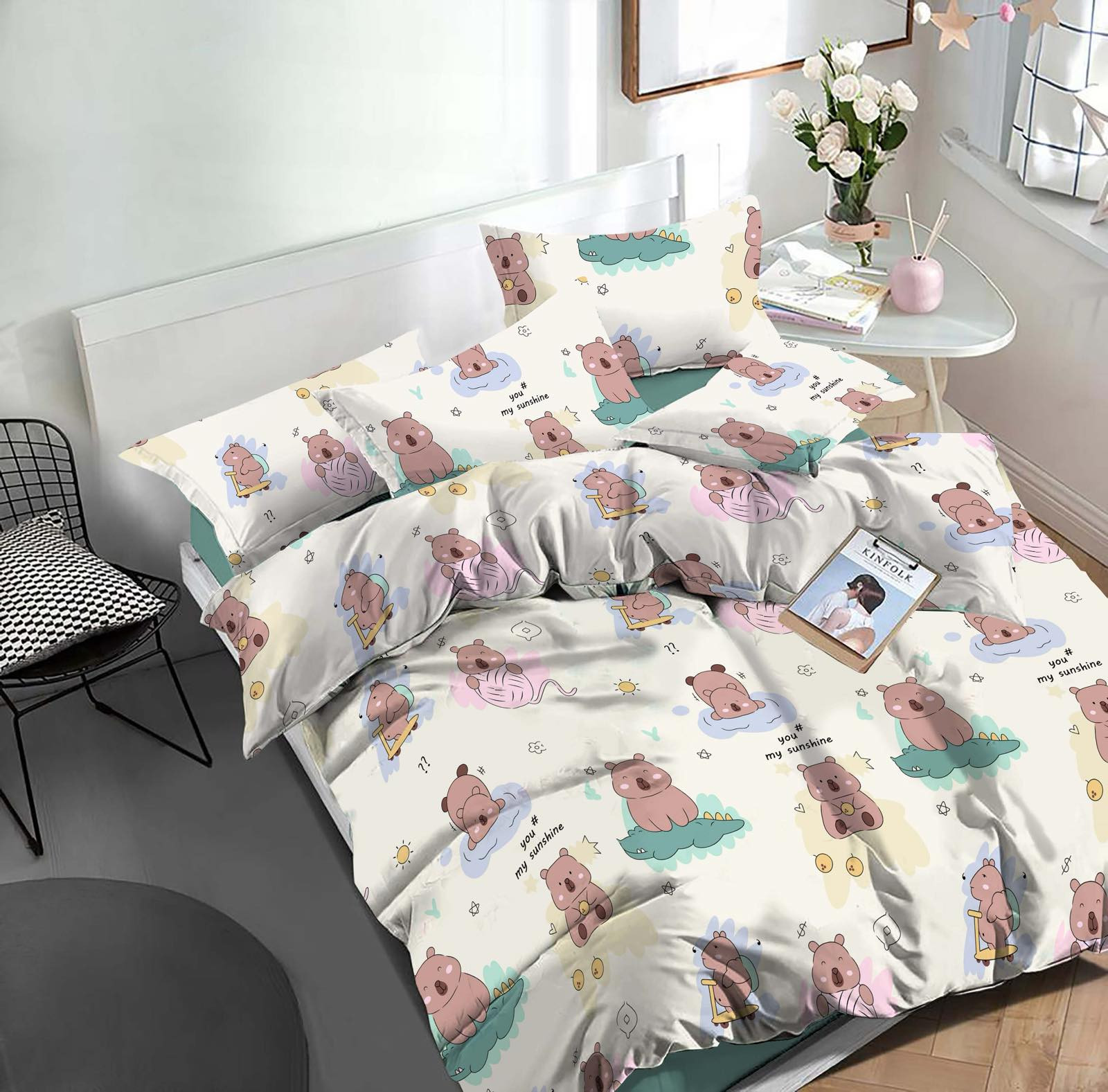 Тканина для постільної білизни Бязь "Gold" Lux дитяча GLB50693pink