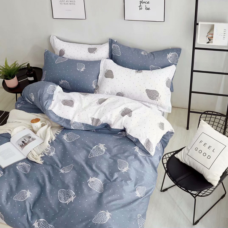 Полуторний набір постільної білизни 150*220 із Бязі "Gold" №154620AB Черешенка™