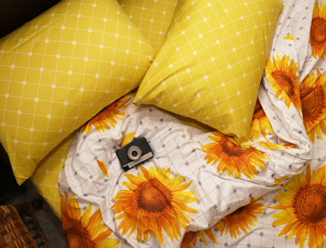 Полуторный набор постельного белья 150*220 из Сатина №809AB Черешенка™