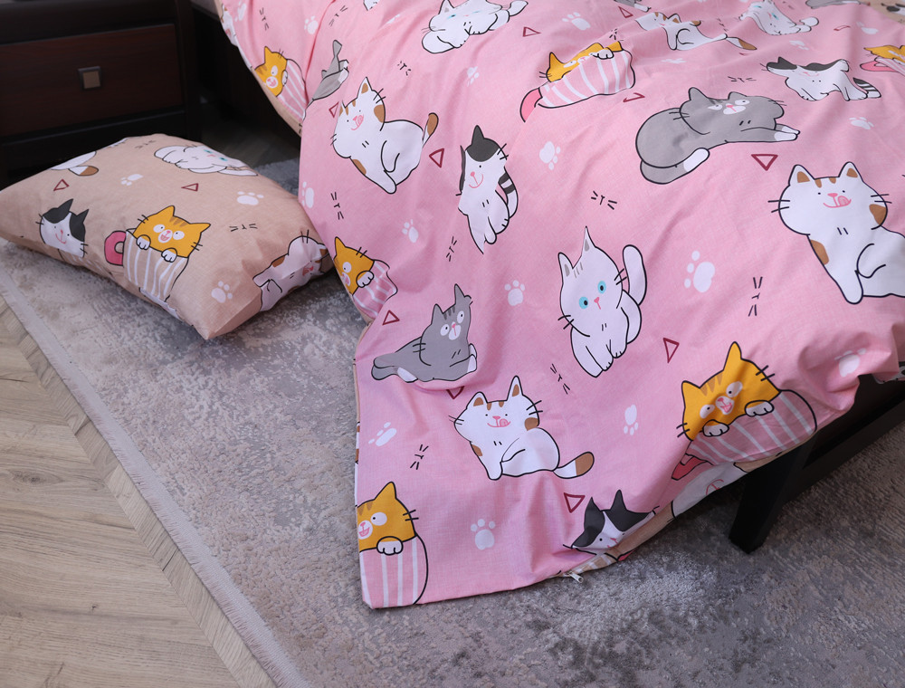 Полуторний набір постільної білизни 150*220 із Бязі "Gold" №168912AB Черешенка™