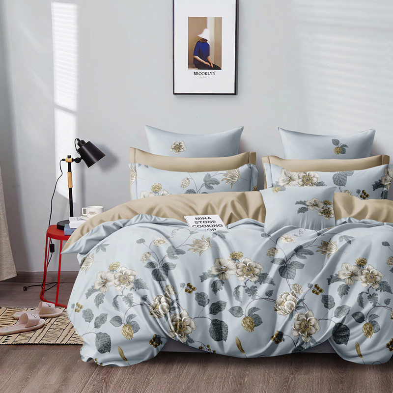 Полуторный набор постельного белья 150*220 из Сатина №44251AB Черешенка™