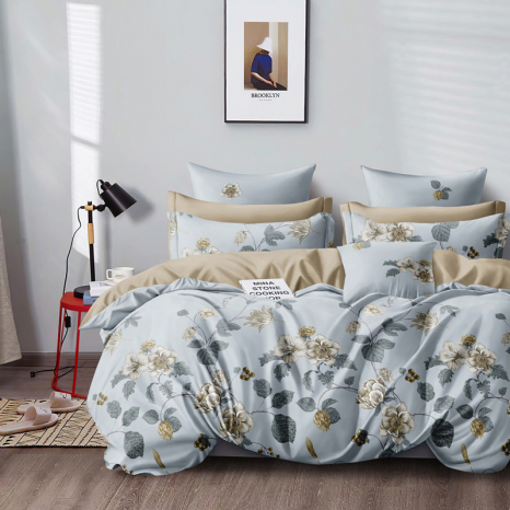 Полуторный набор постельного белья 150*220 из Сатина №44251AB Черешенка™