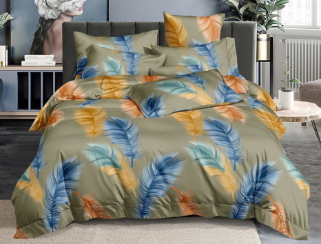 Полуторний набір постільної білизни 150*220 із Сатину №44227 Черешенка™