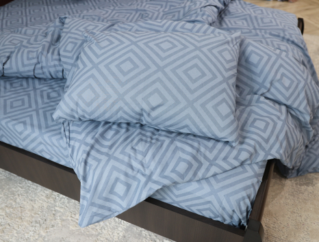 Полуторний набір постільної білизни з ромбами 150*220 із Бязі "Gold" №158120 Черешенка™