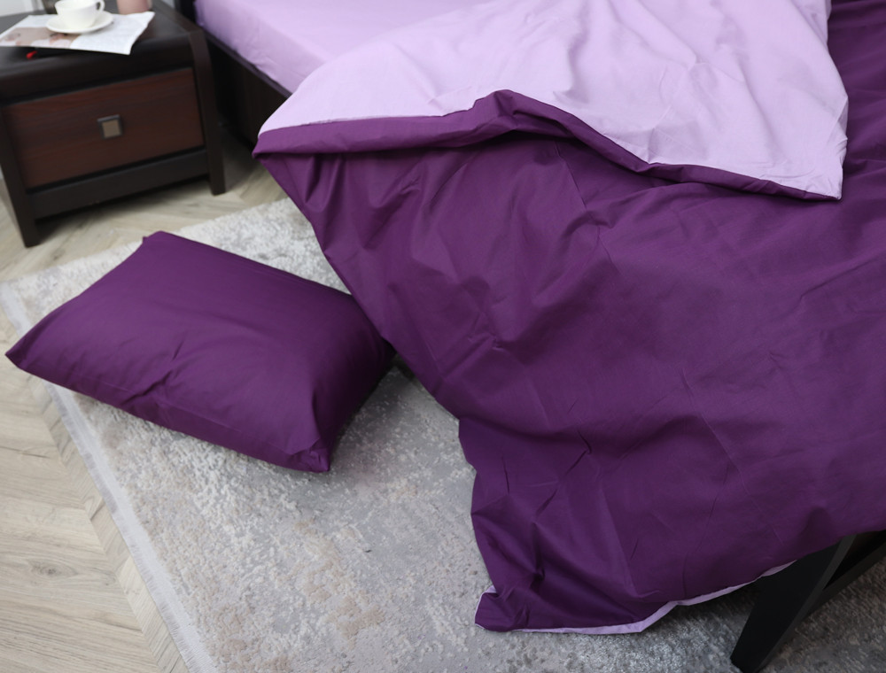 Євро-максі набір однотонної постільної білизни 200*220 із Бязі "Gold" №155511AB Черешенка™