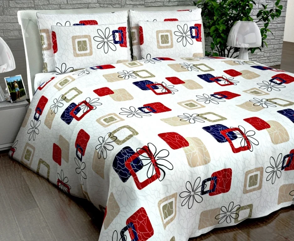 Ткань для постельного белья Бязь "Gold" Lux "Геометрик цветочный" GL170