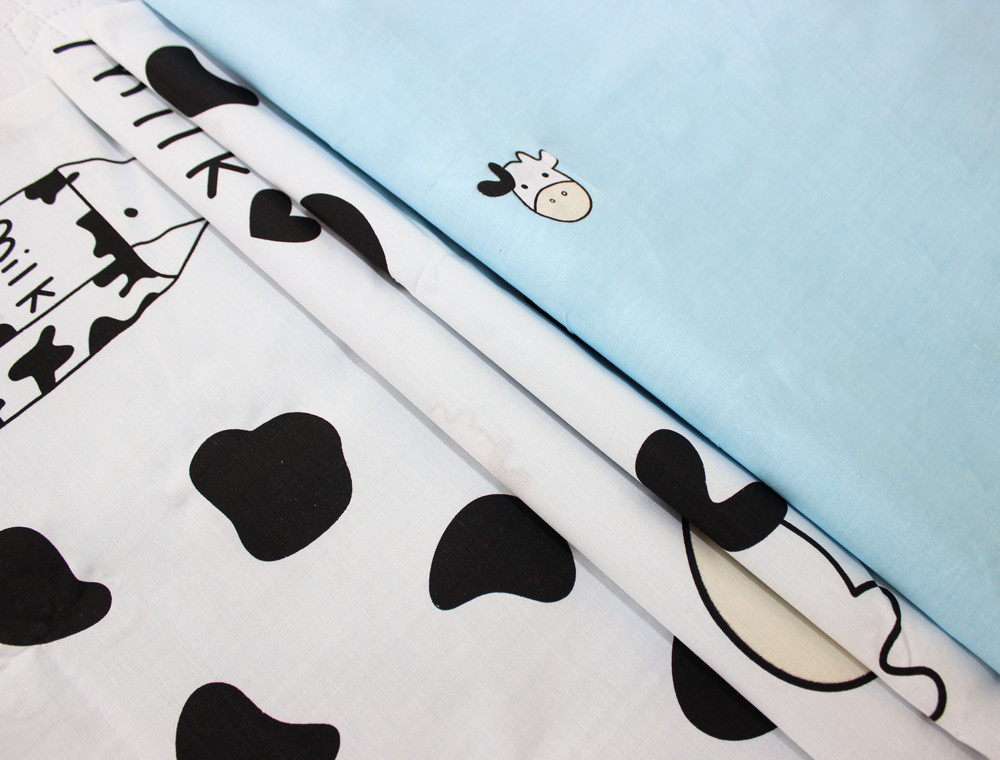 Ткань для постельного белья Бязь "Gold" Lux "Корова и молоко" GL1393 (A+B) - (50м+50м)