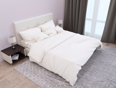 Ткань для постельного белья Страйп-сатин ST220-beige (60м)