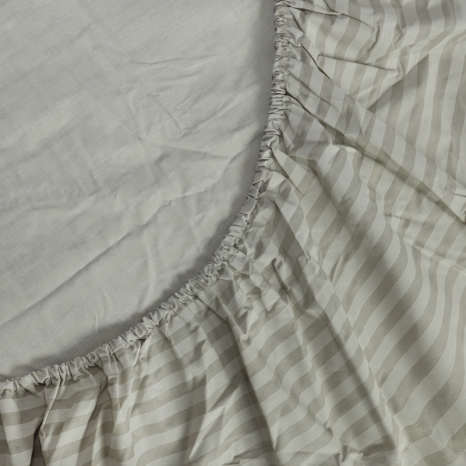 Простирадло на резинці (180*200*25) сіра смужка №10049