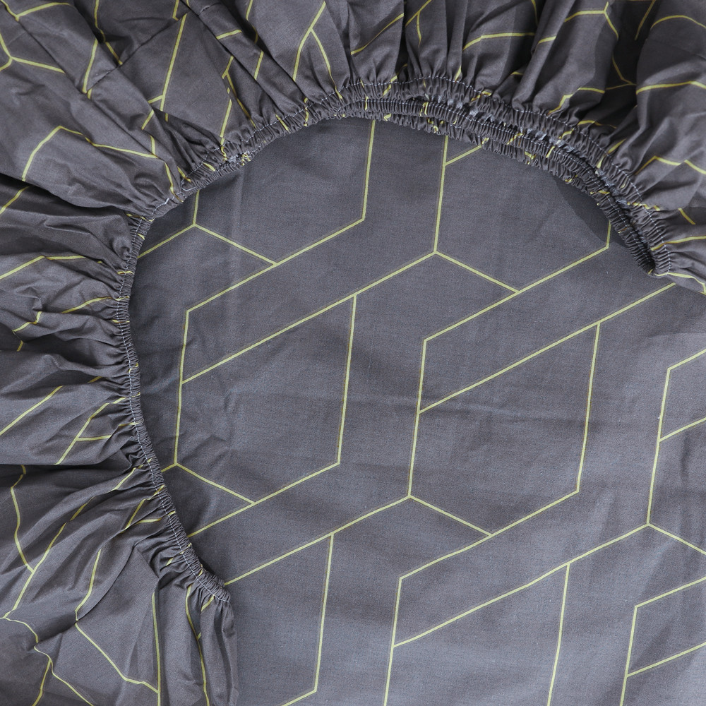 Простирадло на резинці (140*200*25) сіра геометрія  №661094grey