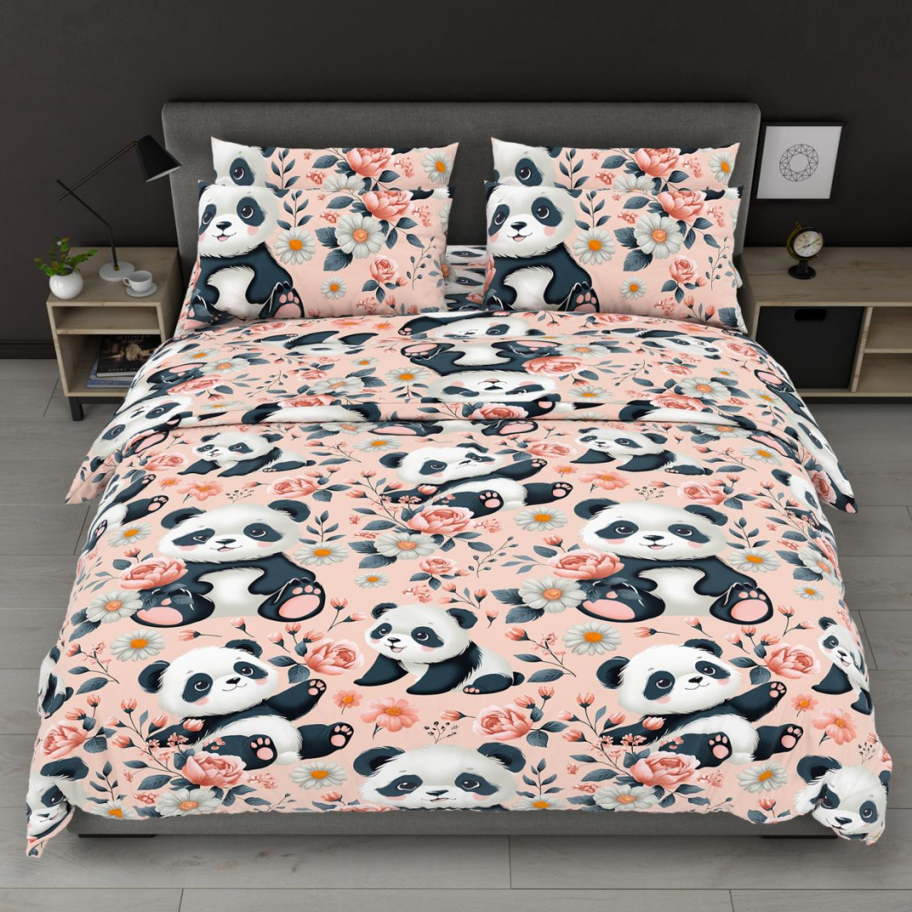 Полуторний набір постільної білизни 150*220 із Бязі "Gold" №168308 Черешенька™