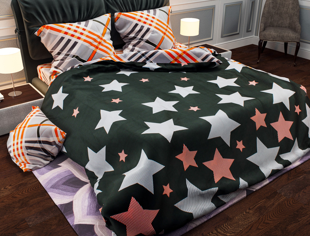 Евро макси набор постельного белья 200*220 из Бязи "Gold" №151105AB Черешенка™