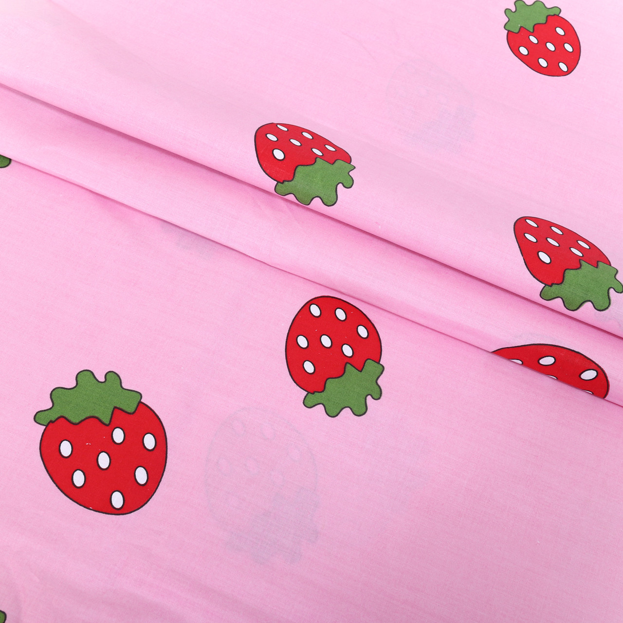 Ткань для постельного белья Бязь "Gold" Lux "Сочная клубничка" GL1645 (A+B) - (50м+50м)