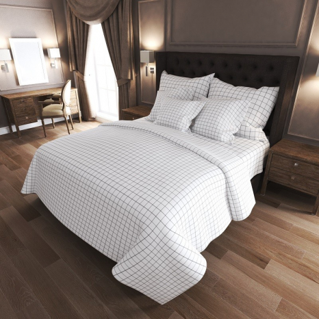 Ткань для постельного белья Бязь "Gold" Lux GL7765white