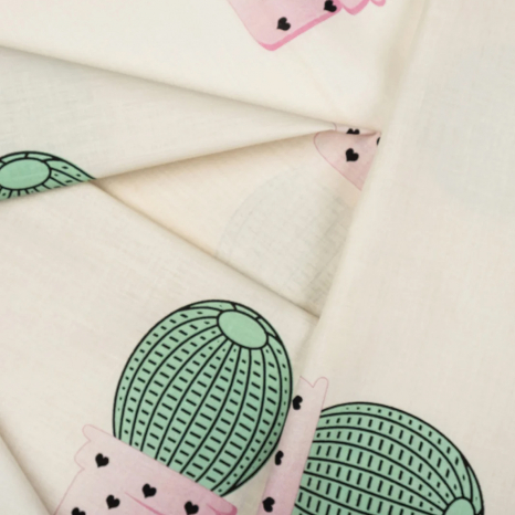 Ткань для постельного белья Бязь "Gold" Lux "Цветочный горшок" GL1391 (A+B) - (50м+50м)