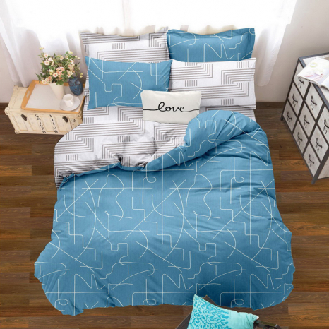 Полуторний набір постільної білизни 150*220 із Ранфорсу №18686AB Черешенка™